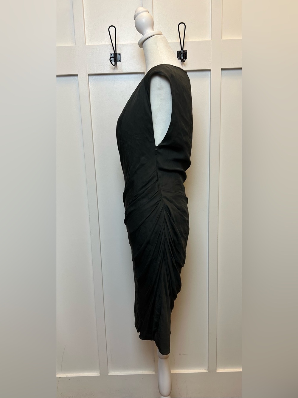AllSaints Japanese Cloth Gray Sleeveless Midi Dress Women’s Size US 6 / UK 10 - Picture 8 of 12